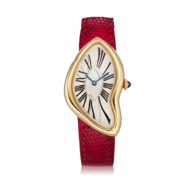 View full screen - View 1 of Lot 223. Crash A limited edition yellow gold asymmetrical wristwatch, Circa 1991.