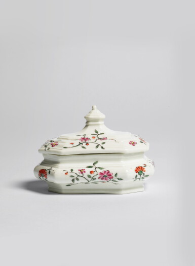 View full screen - View 1 of Lot 696. A Meissen Porcelain Octagonal Sugar Box and Cover, circa 1718-20.