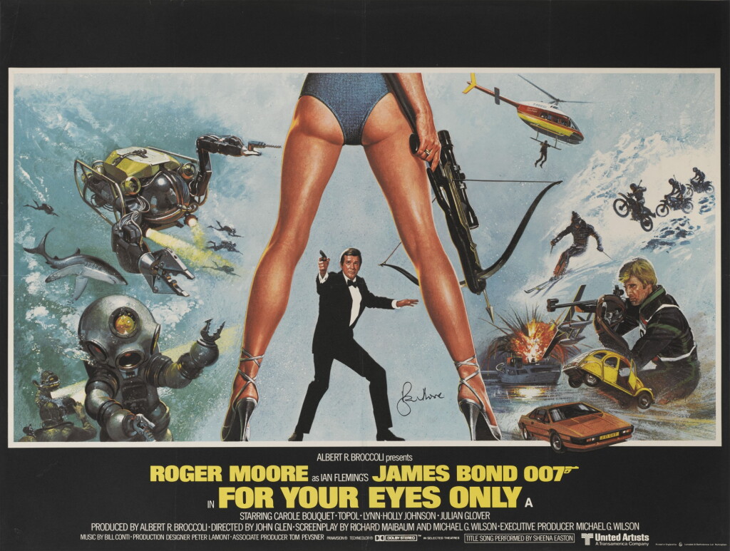 View full screen - View 1 of Lot 39. For Your Eyes Only (1981), poster, British, signed by Roger Moore.