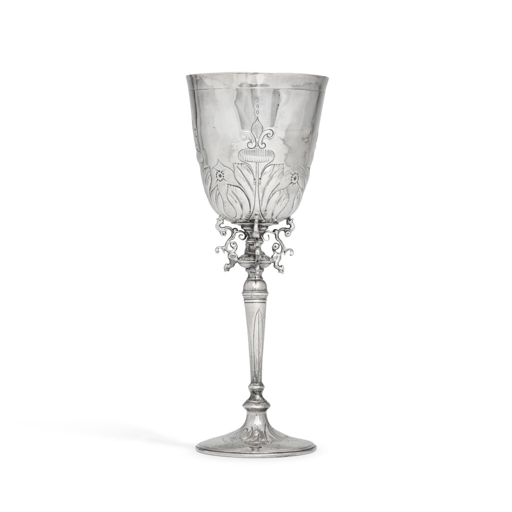 View full screen - View 1 of Lot 51. A James I silver wine cup, maker's mark IC (Jackson's, 1989, p.111), London, 1620.