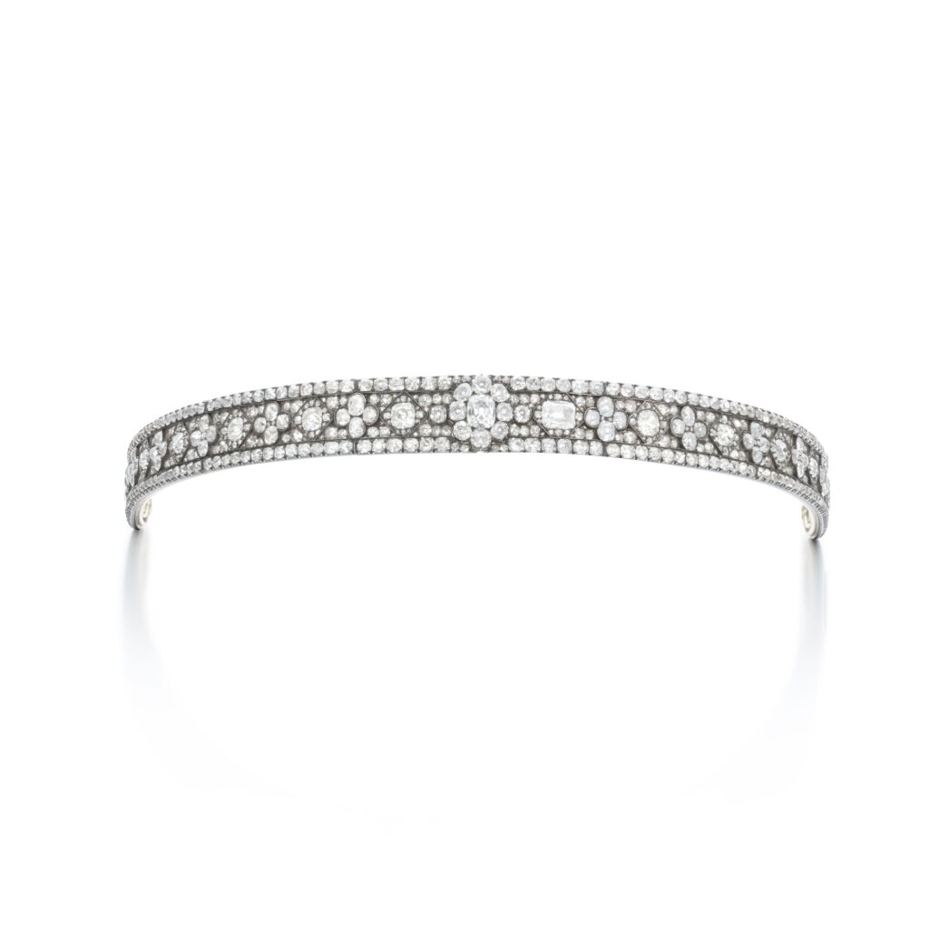 View full screen - View 1 of Lot 1084. Superb diamond bandeau, 1890s.