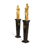 A pair of Empire style gilt-bronze caryatids
