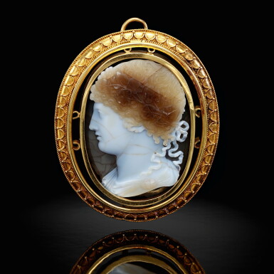 View full screen - View 1 of Lot 296. Cameo of a Bacchante.