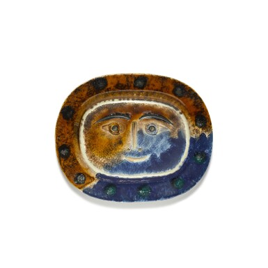 View full screen - View 1 of Lot 901. Visage brun/bleu (Alain Ramié 2).