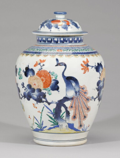 View full screen - View 1 of Lot 100. A KAKIEMON VASE AND COVER, EDO PERIOD, LATE 17TH CENTURY.