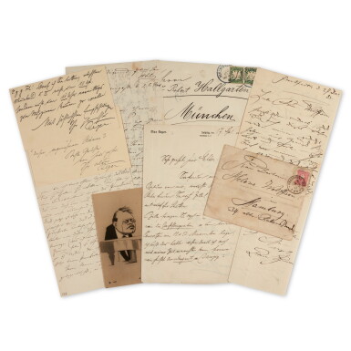 View full screen - View 1 of Lot 221. C. Schumann and M. Reger. Eight autograph letters signed, C19th and C20th.