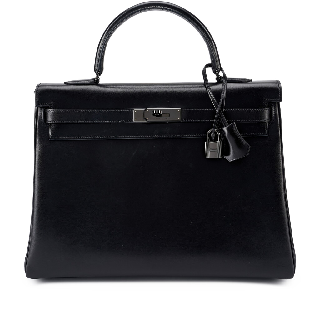View full screen - View 1 of Lot 114. Limited Edition Black Box So Black Kelly 35 Retourne Black PVD Hardware, 2010.