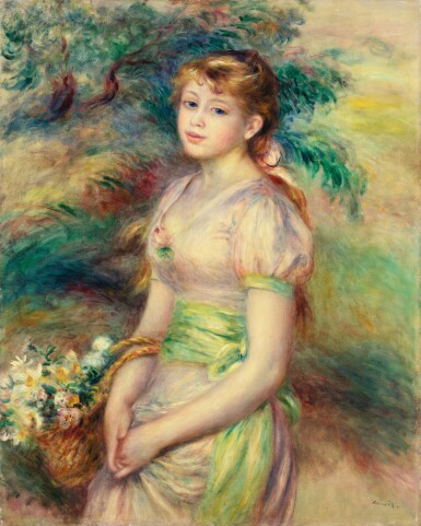 View full screen - View 1 of Lot 33. Jeune fille à la corbeille de fleurs.