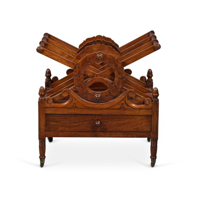 View full screen - View 1 of Lot 520. A William IV Rosewood Canterbury, After a Design by John C Loudon, Circa 1835.