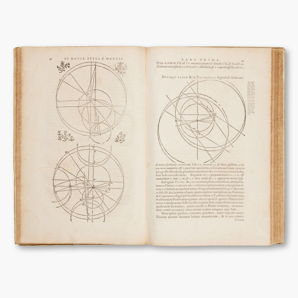 View full screen - View 1 of Lot 39. Kepler, Johannes | Astronomia nova aitiologitos …, Prague or Heidelberg, 1609, first edition, contemporary vellum, the Chasles copy.