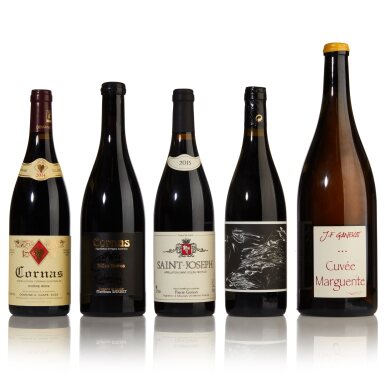 View full screen - View 1 of Lot 514. Mixed Case of Rhône by Gonon, Clape, du Coulet, Stephan, Ganevat (4 BT, 1 MAG).