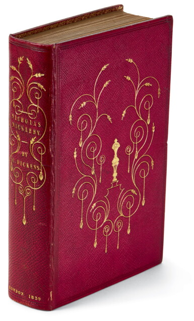 View full screen - View 1 of Lot 64. Dickens, Nicholas Nickleby, 1839, first edition, presentation copy in presentation binding inscribed to Lady Holland.