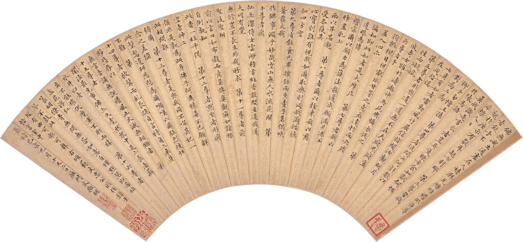 View full screen - View 1 of Lot 2520. 文徵明 楷書節錄蘇軾《十八大阿羅漢頌》| Wen Zhengming, Calligraphy in Regular Script.
