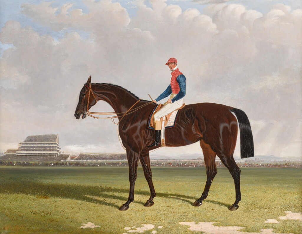 View full screen - View 1 of Lot 225. Lord Chesterfield's Industry with William Scott up at Epsom.