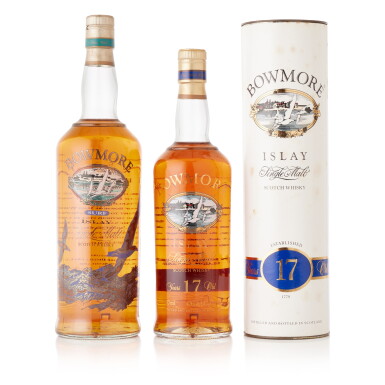 View full screen - View 1 of Lot 8097. Bowmore 17 Year Old & Bowmore Surf Mixed Lot 43.0 abv NV (1 LITR, 1 BT70).