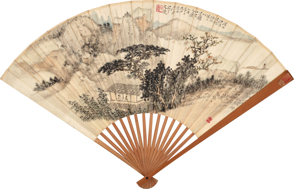 View full screen - View 1 of Lot 508. 唐雲 溪山漁隱;白蕉 行書蘇軾詩 | Tang Yun, Encounter in Secluded Mountains.