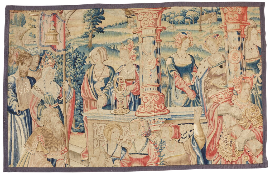 View full screen - View 1 of Lot 3. A Renaissance allegorical tapestry fragment, from 'Virtus', Southern Netherlands, Brussels, early 16th century.
