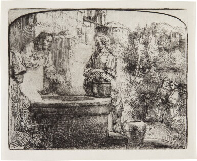 View full screen - View 1 of Lot 649. Christ and the Woman of Samaria: An Arched Print.