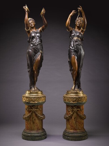 View full screen - View 1 of Lot 566. Pair of Roman Dancers.