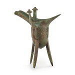 AN ARCHAIC BRONZE RITUAL WINE VESSEL, JUE LATE SHANG DYNASTY | 商末 青銅獸面紋爵