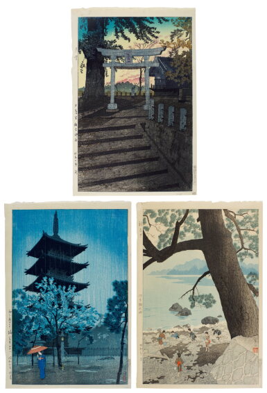 View full screen - View 1 of Lot 131. Kasamatsu Shiro (1898-1991) | Three woodblock prints | Showa period, 20th century.