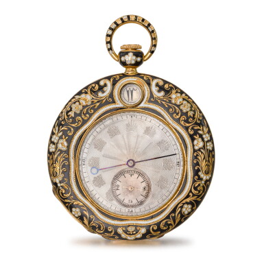 View full screen - View 1 of Lot 1360. A gold and enamel quarter repeating jump hour watch made for the Ottoman Market Circa 1840, no. 28283.