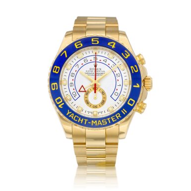 View full screen - View 1 of Lot 8658. Yacht-Master II, Reference 116688 | A yellow gold regatta countdown chronograph wristwatch with bracelet, Circa 2008 | 勞力士 | Yacht-Master II 型號116688 | 黃金賽艇倒計時鏈帶腕錶,約2008年製.