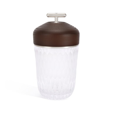 View full screen - View 1 of Lot 681. Folia Dark Wood Satin-Finished Crystal Portable Lamp Aluminium Hardware.