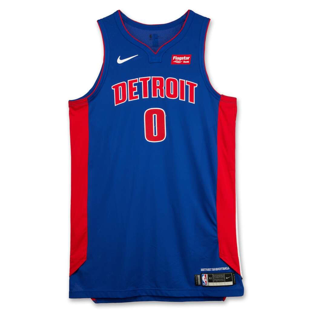 View full screen - View 1 of Lot 186. Andre Dummond Detroit Pistons 2019-2020 Game Worn Icon Edition Jersey | Double-Double.