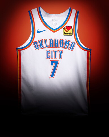 View full screen - View 1 of Lot 16. Chet Holmgren Oklahoma City Thunder 2025-2026 Game Worn Association Edition Jersey | Double-Double.