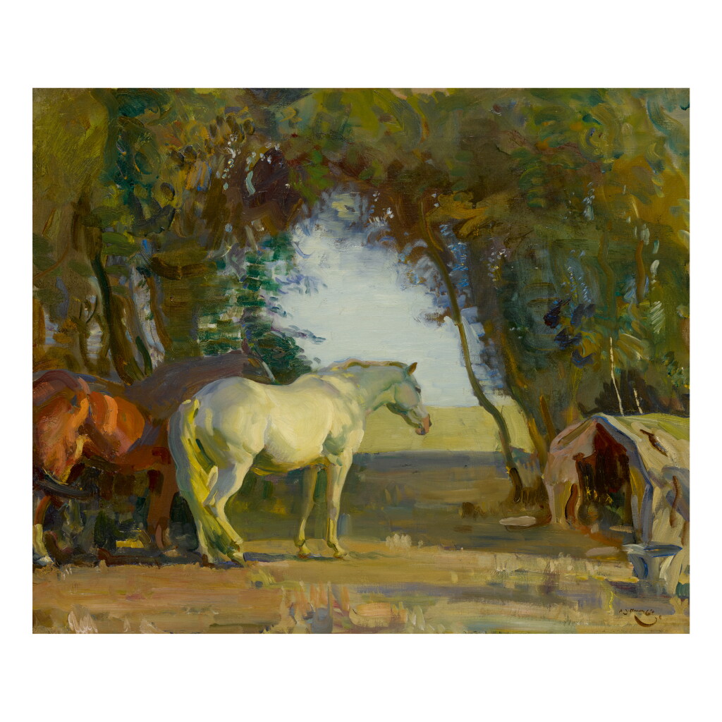 View full screen - View 1 of Lot 75. SIR ALFRED JAMES MUNNINGS, P.R.A., R.W.S. | HAMPSHIRE THORN TREES.