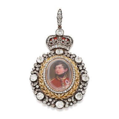View full screen - View 1 of Lot 344. The Royal Family diamond and enamel order of George IV, 1820s | 皇室舊藏鑽石及琺瑯喬治四世徽章,1820年代.