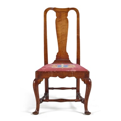 View full screen - View 1 of Lot 143. Queen Anne Walnut Side Chair, Boston, Massachusetts, circa 1760.