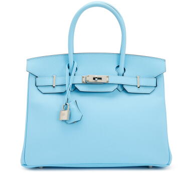View full screen - View 1 of Lot 121. Bleu Celeste Epsom Birkin 30 Palladium Hardware, 2020.