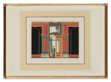 View full screen - View 1 of Lot 162. A Set of Eight Framed Hand-Colored Lithographs of Pompeiian Interiors by Niccolini, Circa 1870.