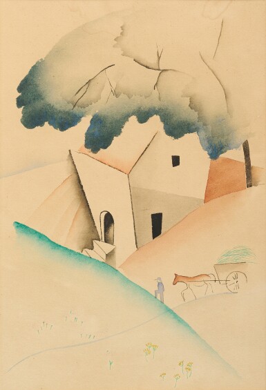 View full screen - View 1 of Lot 36. Paysage corse, à la charrette.