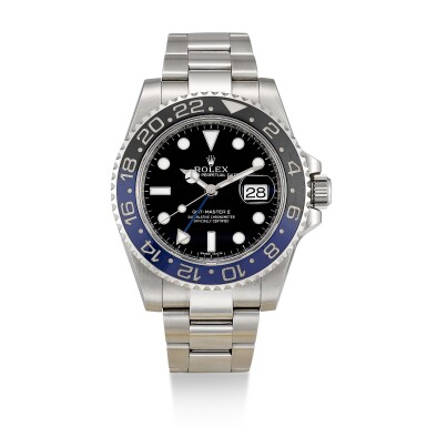 View full screen - View 1 of Lot 116. ROLEX | 'BATMAN' GMT-MASTER II, REFERENCE 116710BLNR, A STAINLESS STEEL DUAL TIME ZONE WRISTWATCH WITH DATE AND BRACELET, CIRCA 2013 .