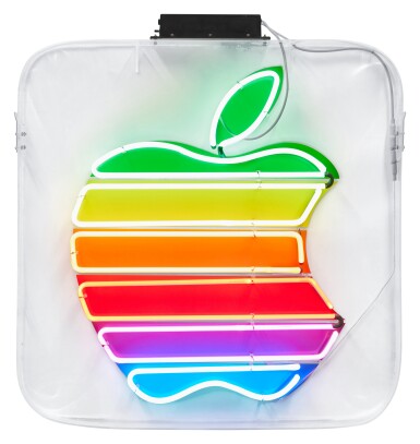 View full screen - View 1 of Lot 48. Large Original Neon Apple Sign.