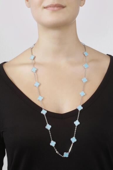 View 2. Thumbnail of Lot 27. TURQUOISE SAUTOIR, 'ALHAMBRA', VAN CLEEF & ARPELS.