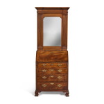 A George II mahogany bureau cabinet, circa 1740