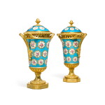 A pair of Louis XVI gilt-bronze mounted Sèvres pots pourris vases and covers, circa 1775