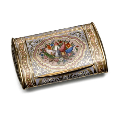 View full screen - View 1 of Lot 1232. A gold and enamel snuff box for the Ottoman market, Geneva, circa 1830.