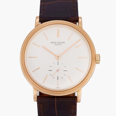 View full screen - View 1 of Lot 33. Calatrava, Reference 3415 | A pink gold wristwatch | Circa 1958.