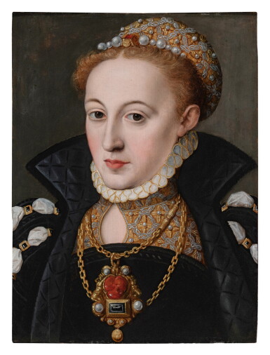View full screen - View 1 of Lot 413. Portrait of a noblewoman, possibly Elizabeth I.