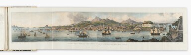 View full screen - View 1 of Lot 331. Rodriguez, Eugenio | A richly handcolored panoramic view of Rio De Janeiro.