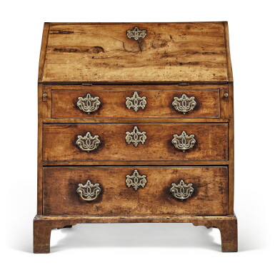 View full screen - View 1 of Lot 494. A George II Yew Wood Slant Front Desk, Circa 1730.
