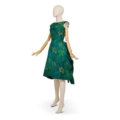 Cristbal Balenciaga | Haute Couture Green Floral Chine Cocktail Cristbal Balenciaga | Haute Couture Green Floral Chine Cocktail