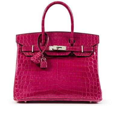 View full screen - View 1 of Lot 603. Fuschia Shiny Niloticus Crocodile Birkin 30 Palladium Hardware, 2005.