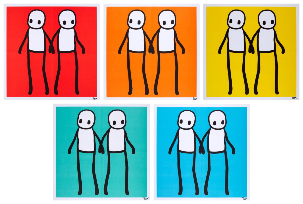 View full screen - View 1 of Lot 126. Holding Hands (Red, Orange, Yellow, Teal, Blue).