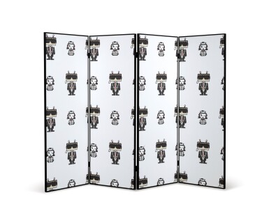 View full screen - View 1 of Lot 407. A four-leaf folding screen, modern.